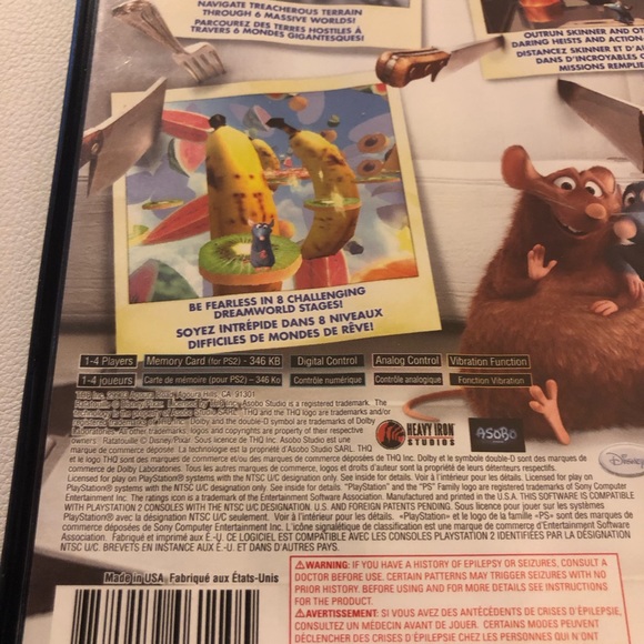 PS2 Disney Pixar Ratatouille (Sony Playstation 2, 2007) PS2 Complete W/ Manual - Picture 6 of 8